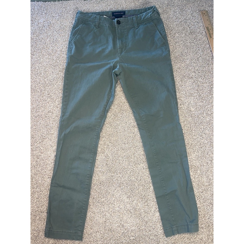 Aeropostale Men's Green Pants‎ Sz 30/32 Skinny Stretch